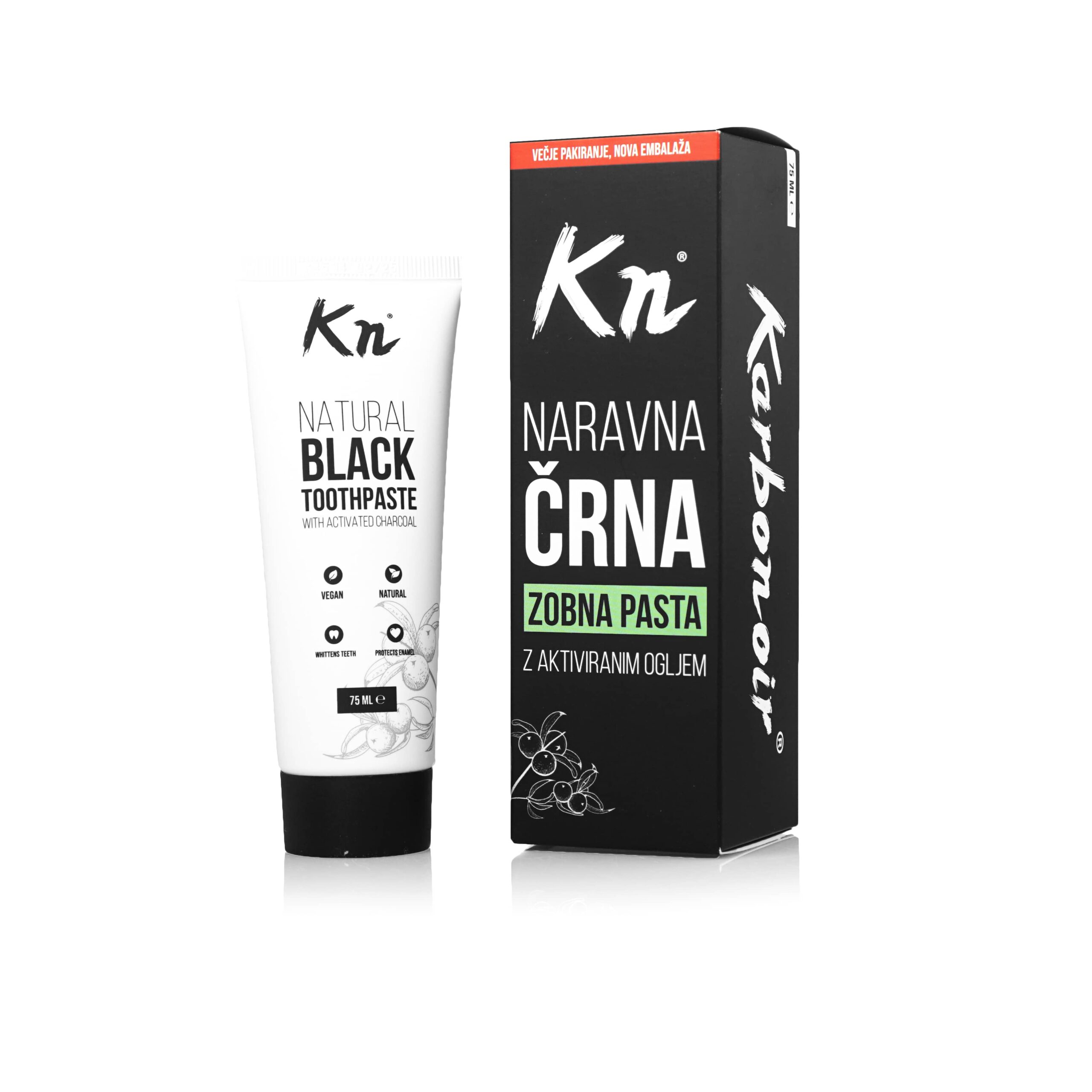 Prirodna crna pasta za zube s aktivnim ugljenom (75 ml)